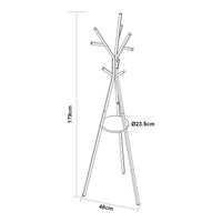 Appendiabiti da Terra Edet con Ripiano in Metallo Altezza 179 cm - Bianco [en.casa]
