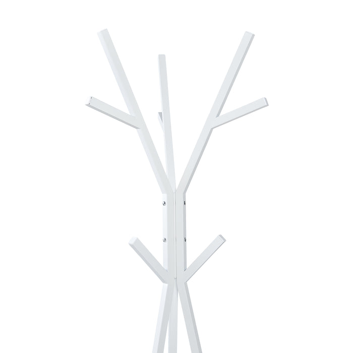 Appendiabiti da Terra Edet con Ripiano in Metallo Altezza 179 cm - Bianco [en.casa]