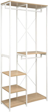 Appendiabiti grande regolabile Appendiabiti a 4 livelli Scarpiera Marrone Bianco19_0000481