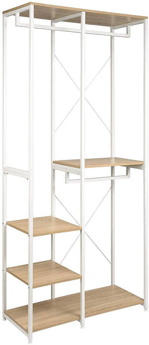 Appendiabiti grande regolabile Appendiabiti a 4 livelli Scarpiera Marrone Bianco19_0000481
