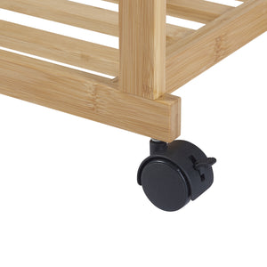 Stand Appendiabiti Ilmajok in Bambù con Ruote 147 x 70 x 36 cm [en.casa]