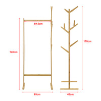 Stand Appendiabiti Nordreisa con Barra e Bracci - bambù [en.casa]