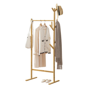 Stand Appendiabiti Nordreisa con Barra e Bracci - bambù [en.casa]