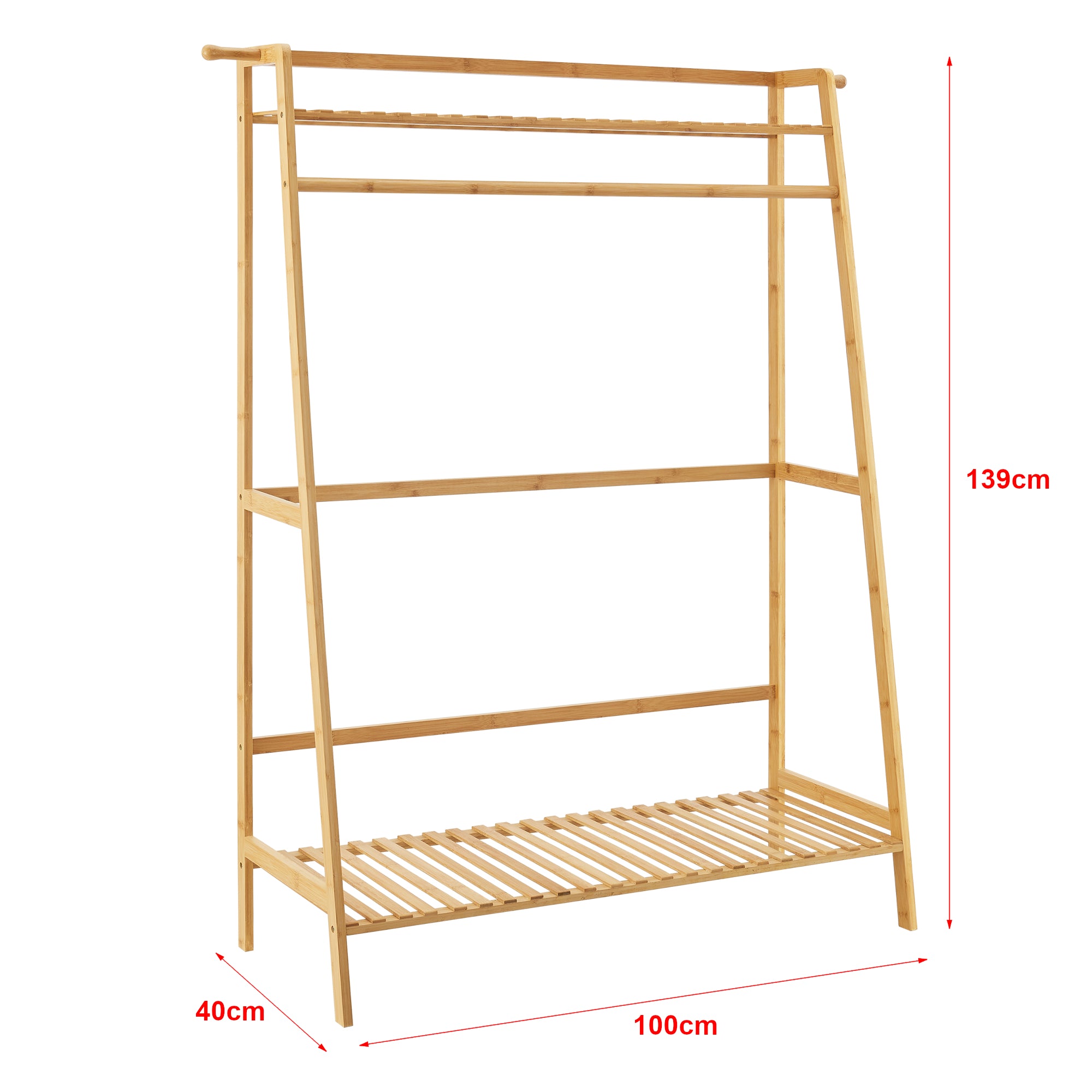 Stand Appendiabiti 'Föglö' Organizzatore Guardaroba in bambù [en.casa]