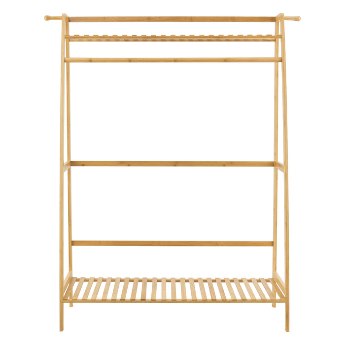 Stand Appendiabiti 'Föglö' Organizzatore Guardaroba in bambù [en.casa]