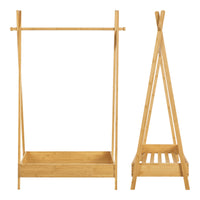 Appendiabiti per bambini Sola con piano portaoggetti in bambù 03_0008143