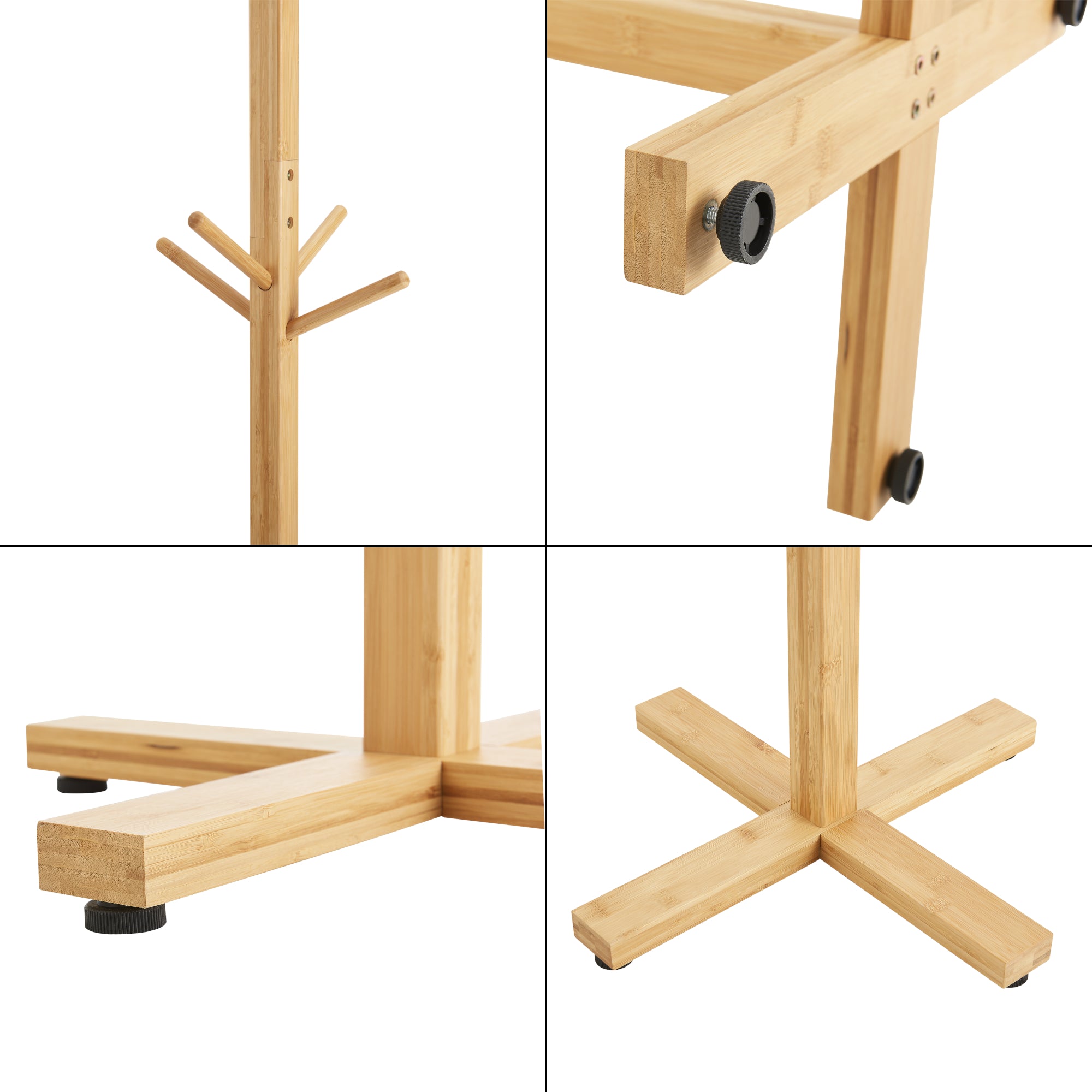 Stand Appendiabiti 'Jämsä' con 12 Bracci - Porta Abiti da Terra per Ingresso - Struttura in bambù [en.casa]