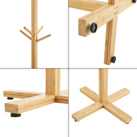 Stand Appendiabiti 'Jämsä' con 12 Bracci - Porta Abiti da Terra per Ingresso - Struttura in bambù [en.casa]