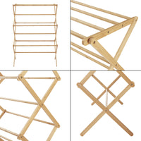 Stendino Verticale Grinau Stendibiancheria a Fisarmonica Bambù Naturale [en.casa]