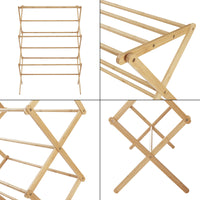 Stendibiancheria pieghevole in bambù 128 x 72 x 44 cm naturale 03_0007072