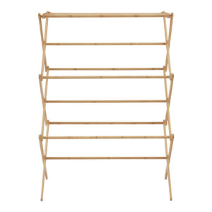 Stendino Verticale Grinau Stendibiancheria a Fisarmonica Bambù Naturale [en.casa]