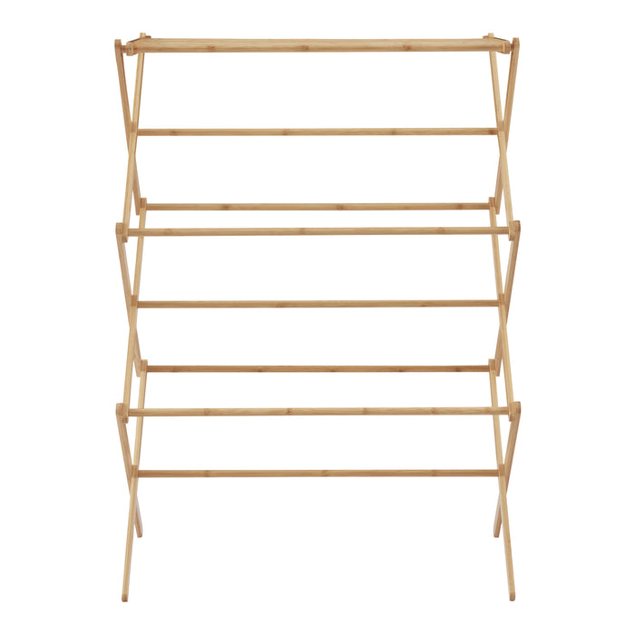 Stendino Verticale Grinau Stendibiancheria a Fisarmonica Bambù Naturale [en.casa]