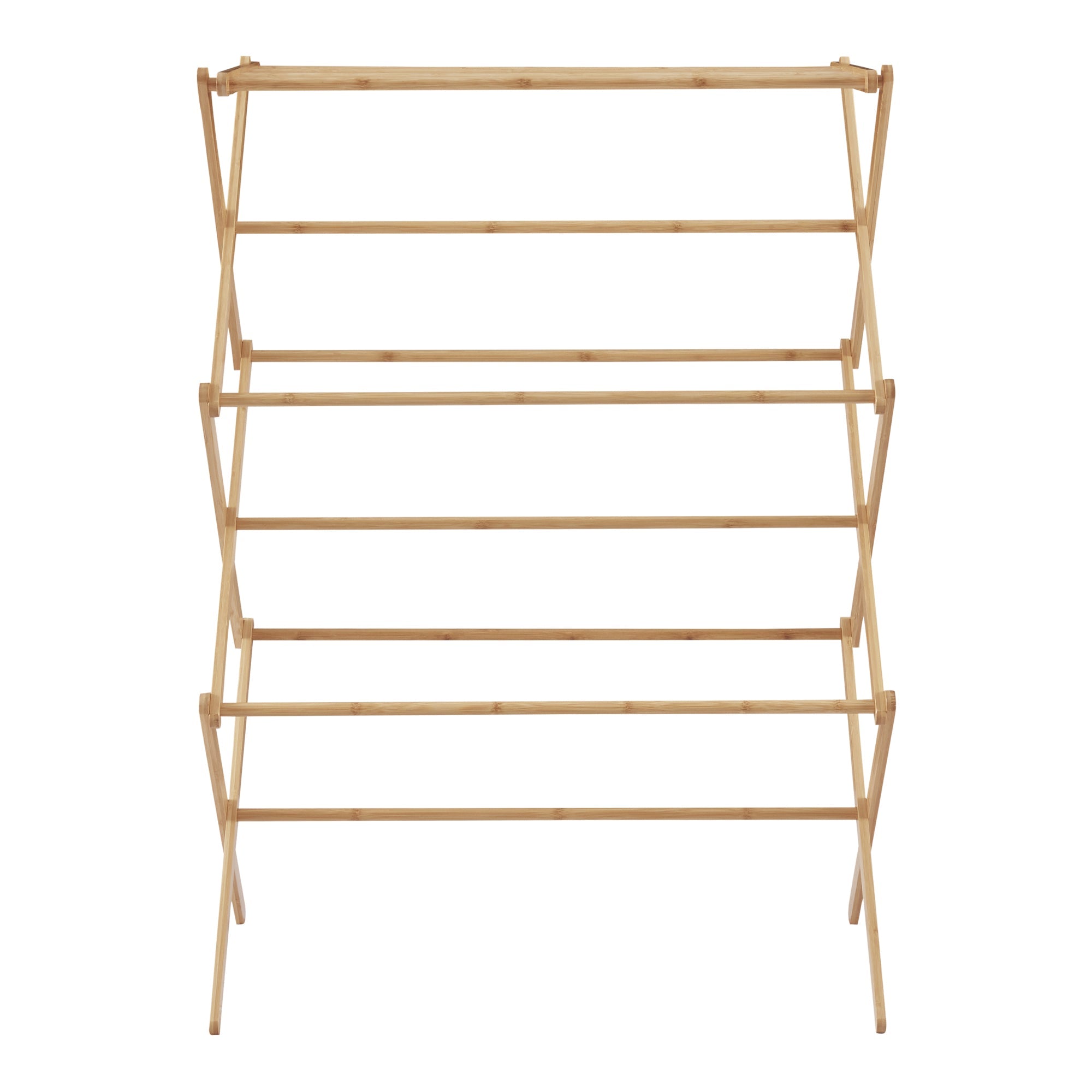 Stendibiancheria pieghevole in bambù 128 x 72 x 44 cm naturale 03_0007072