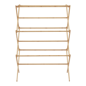 Stendibiancheria pieghevole in bambù 128 x 72 x 44 cm naturale 03_0007072