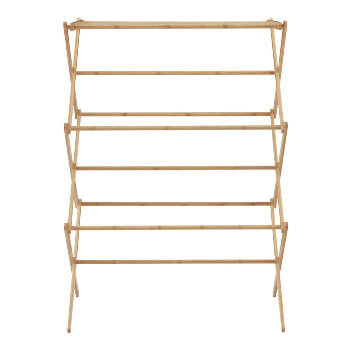 Stendibiancheria pieghevole in bambù 128 x 72 x 44 cm naturale 03_0007072