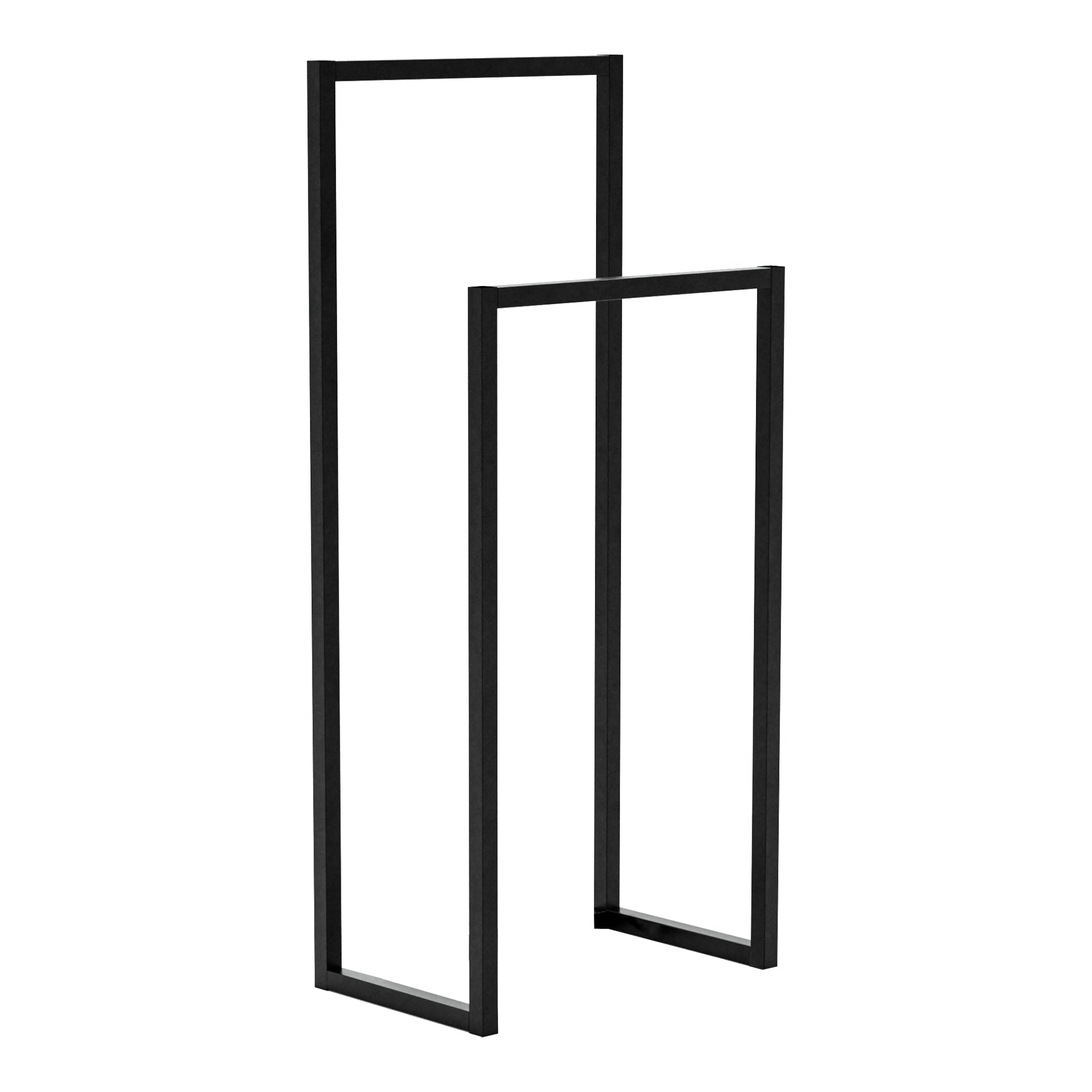 Stand Appendiabiti Holtålen con 2 Barre Porta Abiti 90 x 40 x 25 cm Acciaio Nero [en.casa]