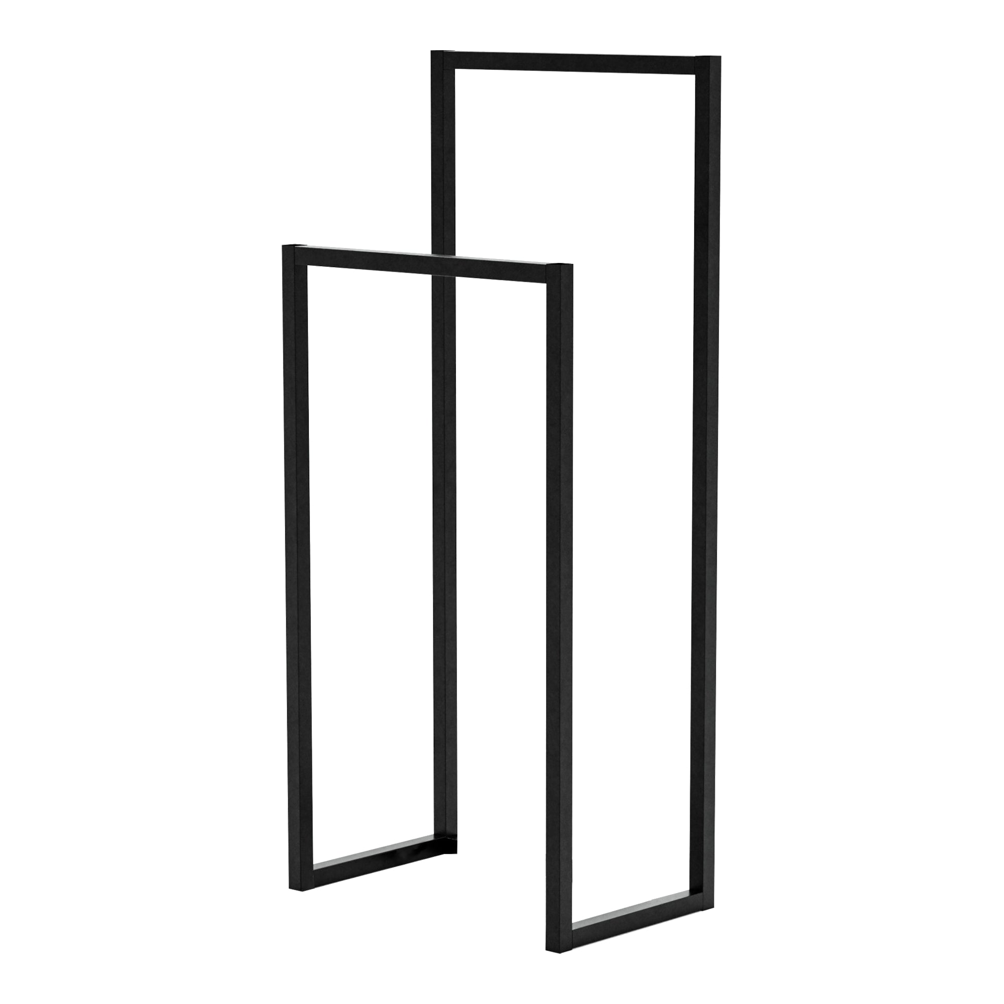 Stand Appendiabiti Holtålen con 2 Barre Porta Abiti 90 x 40 x 25 cm Acciaio Nero [en.casa]