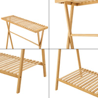 Stand Appendiabiti Horten in Bambù 140 x 90 x 45 cm Naturale [en.casa]