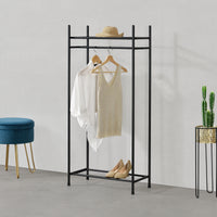 Organizzatore Guardaroba, Scaffalatura con Asta Appendiabiti e 2 Ripiani, Cabina Armadio Senza Ante (AxLaxP) 130 x 60 x