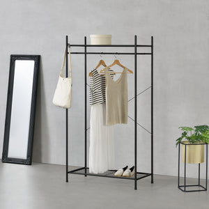 Organizzatore Guardaroba, Scaffalatura con Asta Appendiabiti e 2 Ripiani, Cabina Armadio Senza Ante (AxLaxP) 150 x 80 x