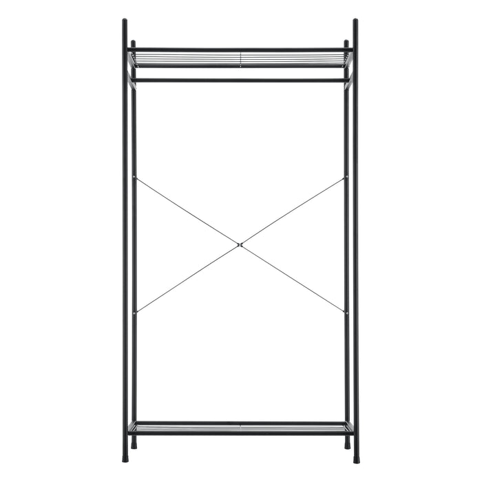 Organizzatore Guardaroba, Scaffalatura con Asta Appendiabiti e 2 Ripiani, Cabina Armadio Senza Ante (AxLaxP) 150 x 80 x