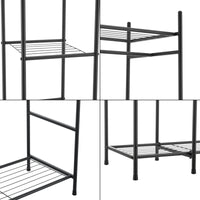 Organizzatore Guardaroba, Scaffalatura con 2 Aste Appendiabiti e 4 Ripiani, Cabina Armadio Senza Ante (AxLaxP) 150 x 150