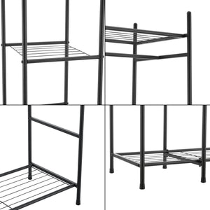 Organizzatore Guardaroba, Scaffalatura con 2 Aste Appendiabiti e 4 Ripiani, Cabina Armadio Senza Ante (AxLaxP) 150 x 150