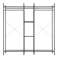 Organizzatore Guardaroba, Scaffalatura con 2 Aste Appendiabiti e 4 Ripiani, Cabina Armadio Senza Ante (AxLaxP) 150 x 150
