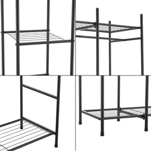 Armadio con ripiani 6 ripiani acciaio laccato 150 x 150 x 40 cm nero 03_0008148