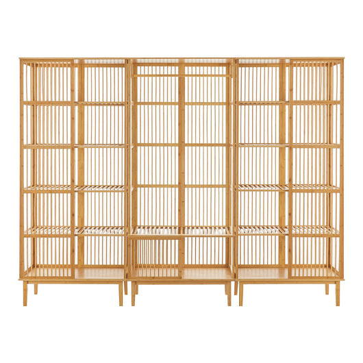 Set Organizzatore Guardaroba in Bambù 1 Armado Aperto e 2 Scaffali [en.casa]