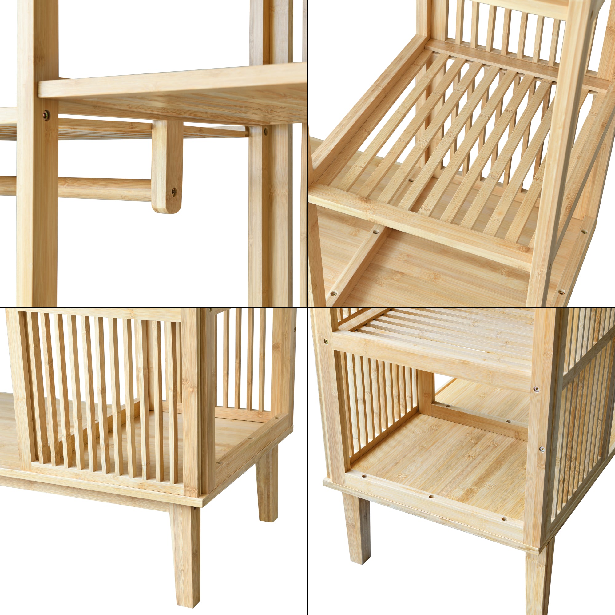 Armadio Guardaroba Hudiksvall in Bambù Naturale con 2 Ante Scorrevoli 185x140x45 cm [en.casa]