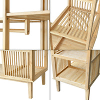 Armadio Guardaroba Hudiksvall in Bambù Naturale con 2 Ante Scorrevoli 185x140x45 cm [en.casa]