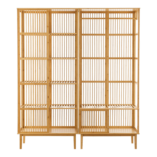 Set Organizzatore Guardaroba in Bambù 1 Armadio Aperto e 1 Scaffale [en.casa]