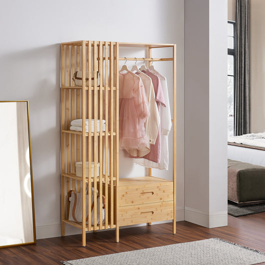 Stand Appendiabiti Varanger Armadio Aperto in Bambù Naturale [en.casa]