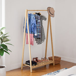 Stand Appendiabiti 'Ledøje' 148 x 106 x 38 cm Organizzatore Guardaroba con Barra Porta Abiti e Ripiano Struttura in