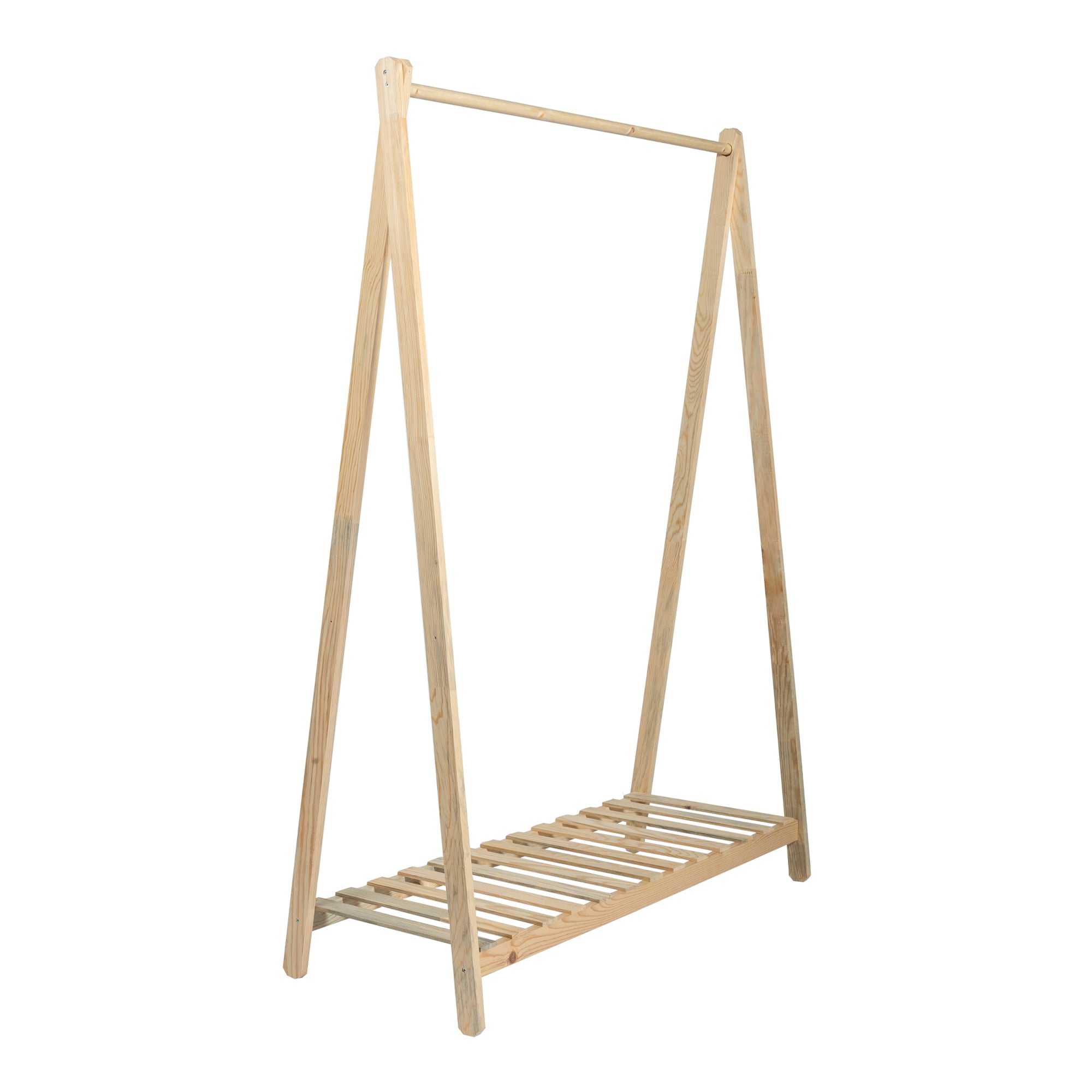 Stand Appendiabiti 'Ledøje' 148 x 106 x 38 cm Organizzatore Guardaroba con Barra Porta Abiti e Ripiano Struttura in