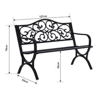 Panca da Giardino Utav con Schienale e Braccioli in Acciaio - Bianco casa.pro