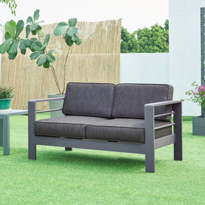 Divano da Esterno Avise Sofà Outdoor 144x70x62 cm Antracite/Grigio casa.pro