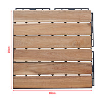 Set Alliste di 10 Piastrelle per Pavimentazione da Esterno Design Lineare in Legno Naturale casa.pro