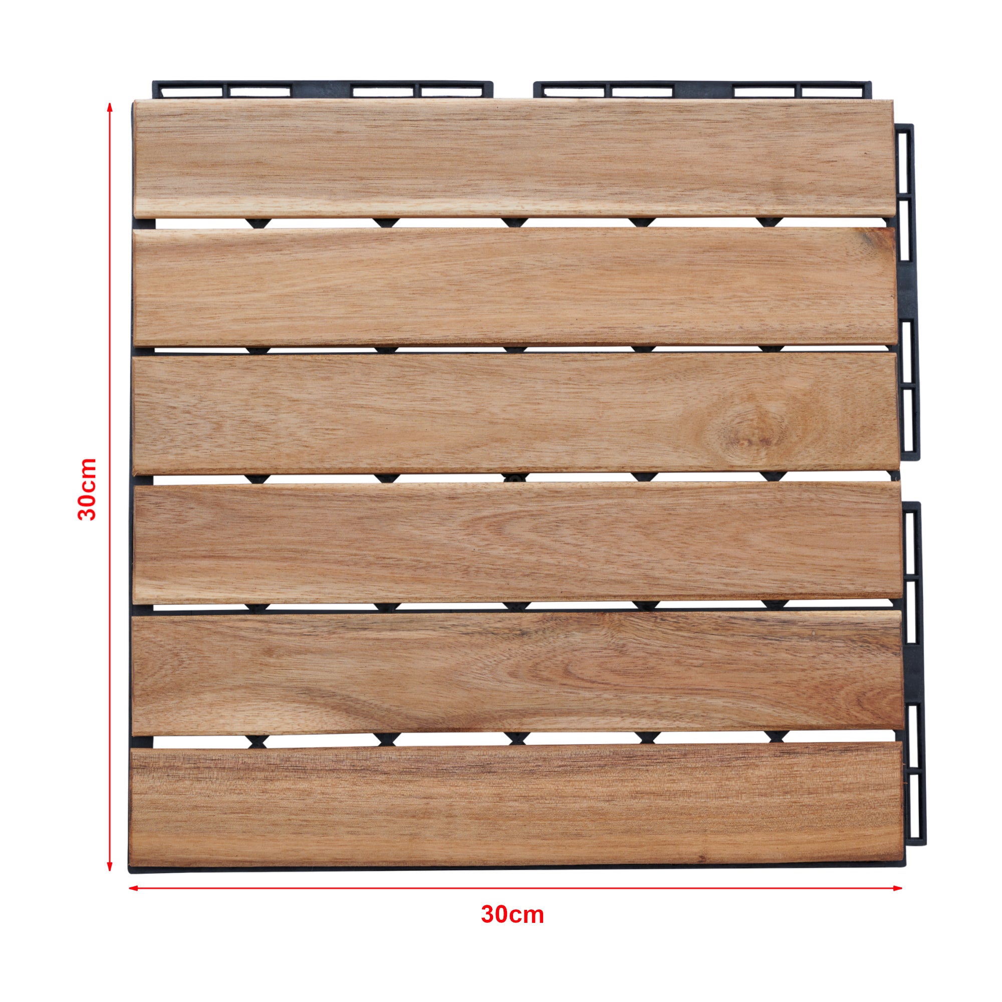 Set Alliste di 10 Piastrelle per Pavimentazione da Esterno Design Lineare in Legno Naturale casa.pro