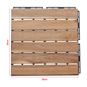 Set Alliste di 10 Piastrelle per Pavimentazione da Esterno Design Lineare in Legno Naturale casa.pro