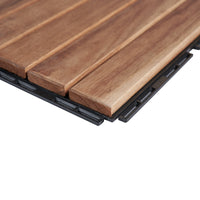 Set Alliste di 10 Piastrelle per Pavimentazione da Esterno Design Lineare in Legno Naturale casa.pro