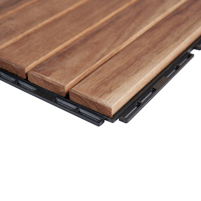 Set Alliste di 10 Piastrelle per Pavimentazione da Esterno Design Lineare in Legno Naturale casa.pro