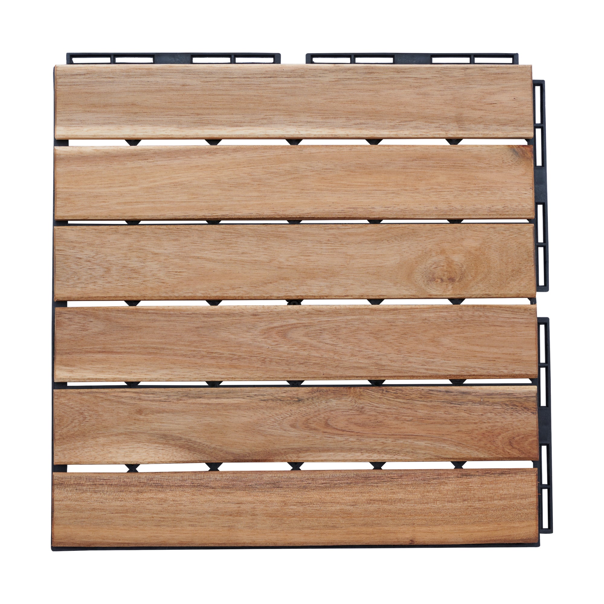 Set Alliste di 10 Piastrelle per Pavimentazione da Esterno Design Lineare in Legno Naturale casa.pro