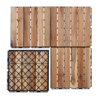 Set Alliste di 10 Piastrelle per Pavimentazione da Esterno Design Lineare in Legno Naturale casa.pro