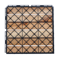 Set Alliste di 10 Piastrelle per Pavimentazione da Esterno Design Lineare in Legno Naturale casa.pro