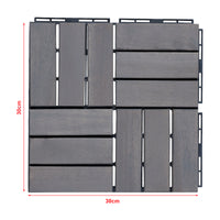 Set Alliste di 10 Piastrelle per Pavimentazione da Esterno Design Mosaico in Legno - Grigio casa.pro