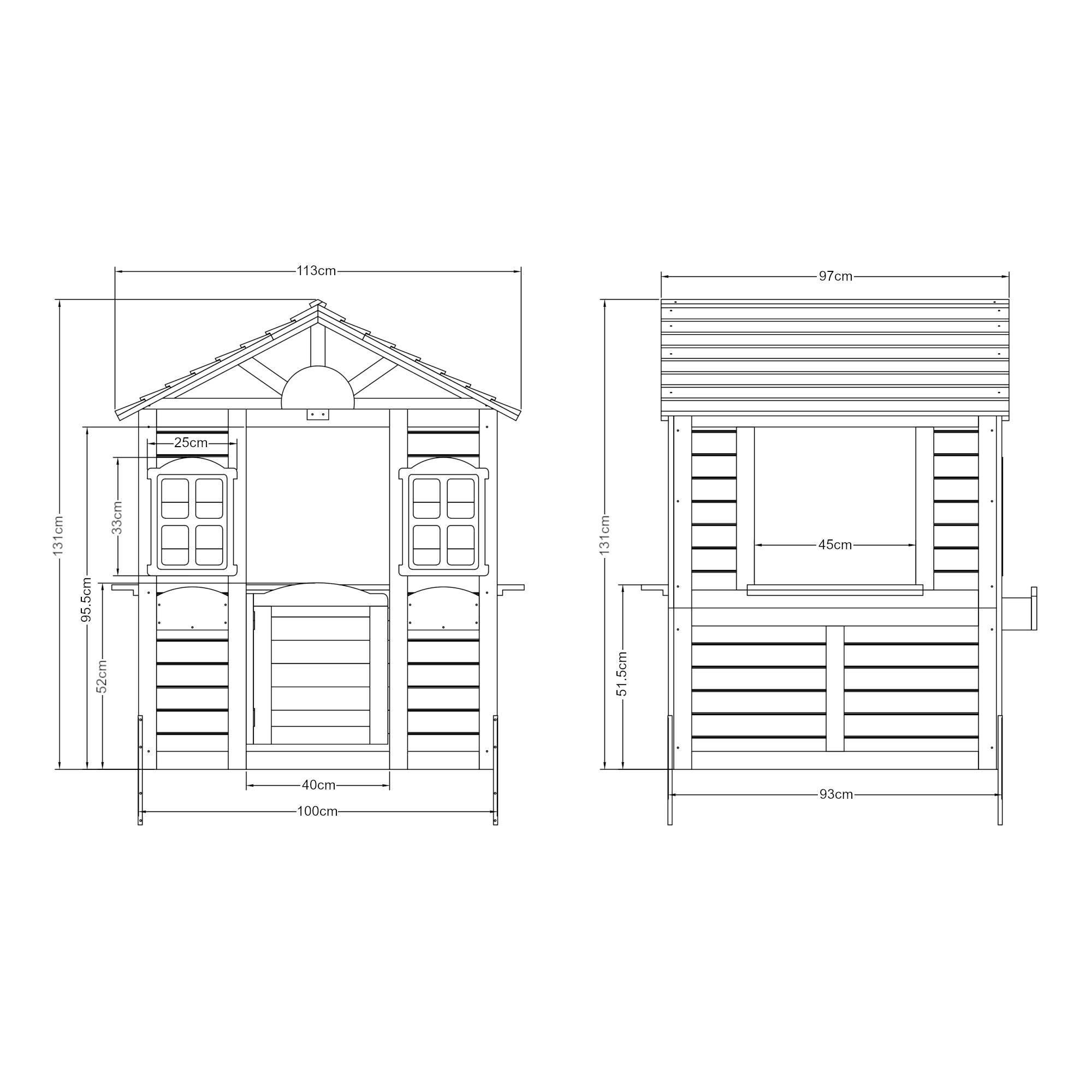 Casetta Giocattolo da Esterno Acciano in Legno di Abete - Colore Naturale / Grigio casa.pro