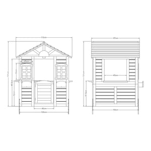 Casetta Giocattolo da Esterno Acciano in Legno di Abete - Colore Naturale / Grigio casa.pro