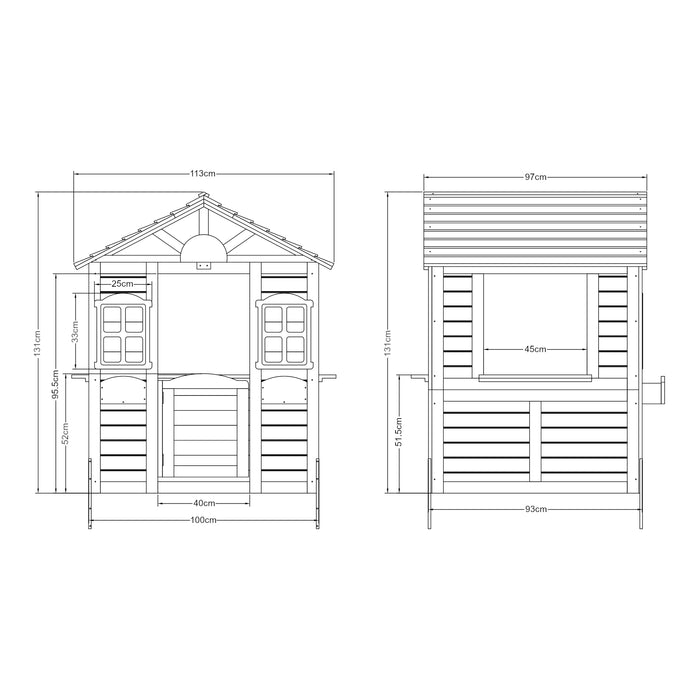 Casetta Giocattolo da Esterno Acciano in Legno di Abete - Colore Naturale / Grigio casa.pro